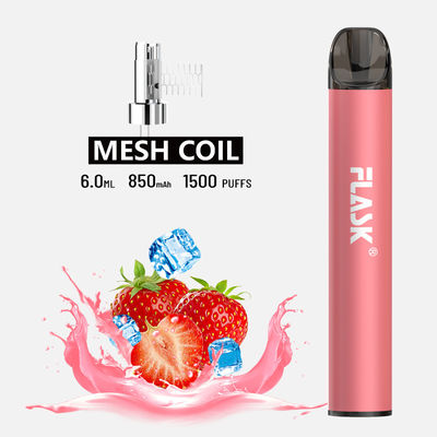 F900 P6 부드러운 공기 흐름 일회용 전자담배 펜 1500puffs 메쉬 코일