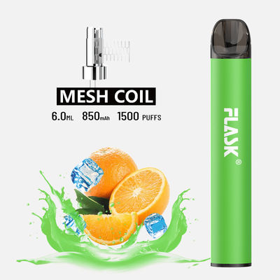 F900 P6 부드러운 공기 흐름 일회용 전자담배 펜 1500puffs 메쉬 코일