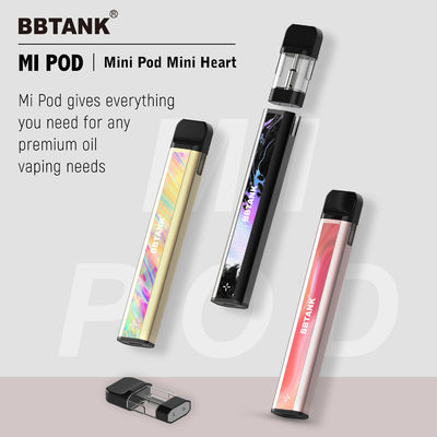 2021 일회용 CBD/THC 전자담배 Pod BBTANK Mi POD 다채로운 사용자 정의 로고 및 포장 교체 가능한 카트리지 세라믹 코일