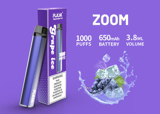 1000puffs 세라믹 오일 카트리지, 3.8ml 650Mah 맛 CBD 전자담배 카트리지