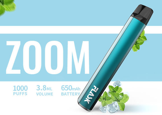 650Mah 전자 3.8ml 1000puffs 맛 기화기 펜 Nicosalt 1%