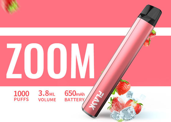 650Mah 전자 3.8ml 1000puffs 맛 기화기 펜 Nicosalt 1%