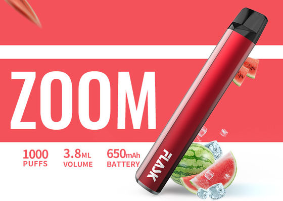 650Mah 전자 3.8ml 1000puffs 맛 기화기 펜 Nicosalt 1%