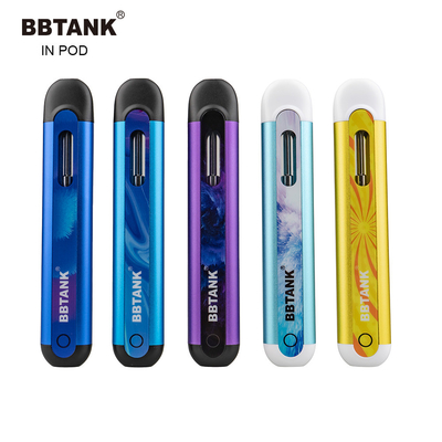 Delta 8 Delta 10 2ml 충전식 일회용 Vape 장치 세라믹 코일