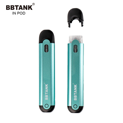 THC 버릴 수 있는 BBTANK IN 포드 재충전 E-여송연 350 mah 농유 포드 시스템 델타 8 불연성 담배 CBD 석유 펜을 기화시킵니다