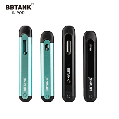 BBTANK IN 포드 THC 잔사유 일회용은 장치 2 밀리람베르트 세라믹 코일을 기화시키고 100% 품질 제어 프로세스와 포드를 기화시킵니다