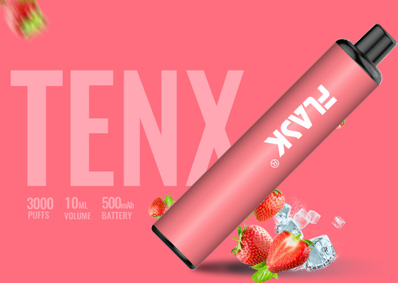 메쉬 코일 3000 퍼프 10 밀리람베르트 맛을 낸 증발기 펜 3.7V 1400mAh 배터리