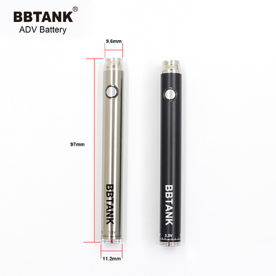 510개 Ｅ 여송연 배터리 버튼은 재충전이 가능한 조정가능한 전압 BBTANK ADV 510 배터리를 미리 가열합니다
